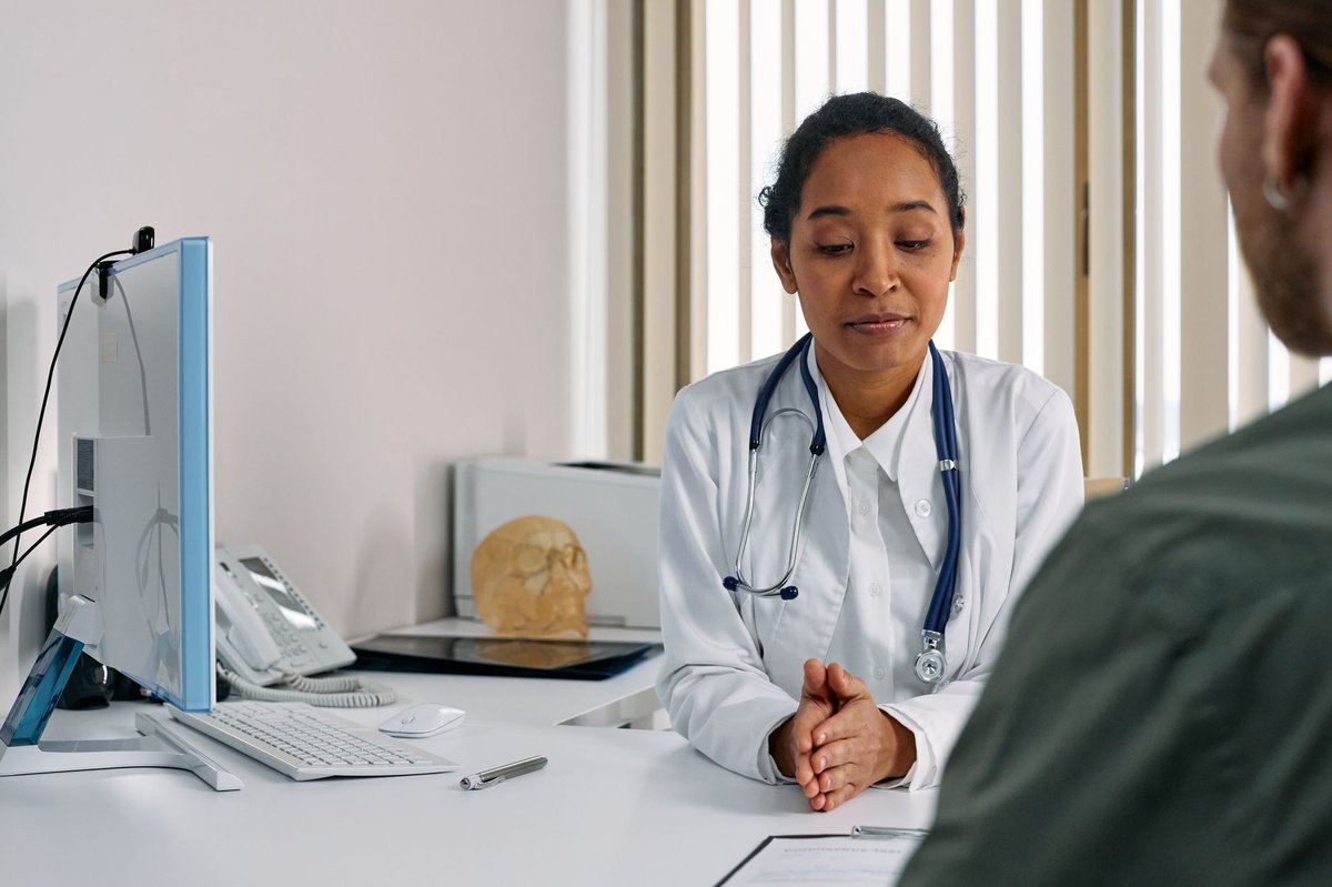 Healthcare professional during a patient consultation